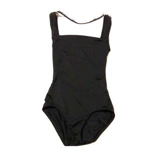 Black Natalie Dance Leotard Adult Medium